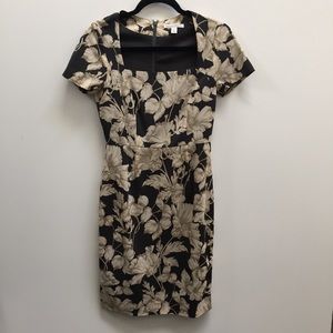 Easter Banana Republic cream floral dress vintage 50s 60s